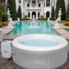 Oppustelig jacuzzi – 4 personer – 100 massagedyser – 600L – Firkantet – Med filterpumpe og låg – Ø154 cm – Op til 40°C – Indendørs og udendørs