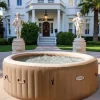 Oppustelig jacuzzi 6 personer – Firkantet – LED-belysning – 130 massagedyser – 910L – 185 x 185 x 65 cm – Boblebad / Spabad / Spa til indendørs og ude | CDON