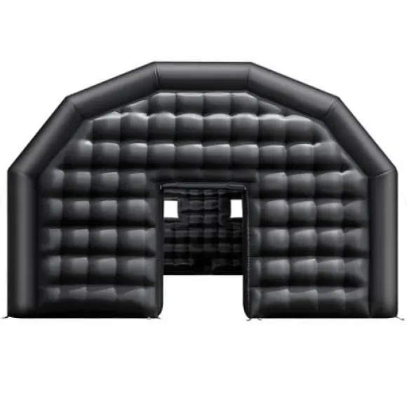 Oppustelig natklub 9x6x4 m sort, Oxford-stof