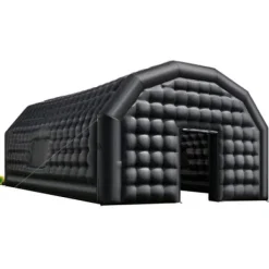 Oppustelig natklub 9x6x4 m sort, Oxford-stof