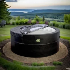 Oppustelig spa Florence – 2400W | 154 x 154 x 65 cm | 4-personers jacuzzi | 100 massagedyser | Op til 40°C opvarmning | Oppustelig spa indendørs og ud | CDON