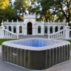 Oppustelig spabad Majestic Square – 6-personers jacuzzi – Firkantet 185x185 cm – LED-belysning – 130 massagedyser – Op til 40°C – 2400W – Til indendør | CDON