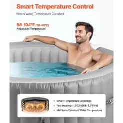 Oppusteligt Spa, 6-8 Personers Kapacitet, 2400x660 mm, Bærbart Udendørs Spabad