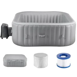 Oppusteligt Spa, 4-6 Personer, 1850 x 660 mm, Firkantet Bærbar, Udendørs Brug, Robust Og Komfortabel