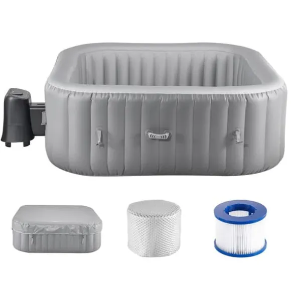 Oppusteligt Spa, 4-6 Personer, 1850 x 660 mm, Firkantet Bærbar, Udendørs Brug, Robust Og Komfortabel