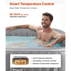 Oppusteligt Spa, 4-6 Personer, 1850 x 660 mm, Firkantet Bærbar, Udendørs Brug, Robust Og Komfortabel