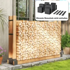 Outsunny 2-delt Brændestativ i Metal - Sort, 33,5x10x15,5cm - Robust og Vejrbestandig