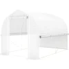 Outsunny Drivhus Tunnel 3x2x2m Hvid PP/Galvaniseret Stål med 4 Vinduer og Dør, UV-resistent Folie, Luftig Ventilation, Ideel til Haver