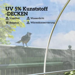 Outsunny Drivhusfilm, Vandtæt og UV-beskyttet Havefilm (6x10m), Ekstra Tyk Rivfast Plast til Drivhus, Tunnel, Transparent