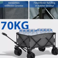Outsunny Foldbar Håndvogn 360°, Havevogn med teleskophåndtag, op til 20 kg, justerbar håndtagshøjde