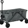 Outsunny Havevogn 160L, foldbar transportvogn med aftagelig presenning, teleskophåndtag, 360° hjul, 120 kg kapacitet, mørkegrå polyester
