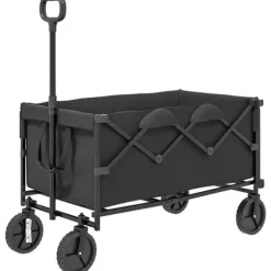 Outsunny Havevogn 160L 100kg Foldbar Transportvogn Sort Polyester