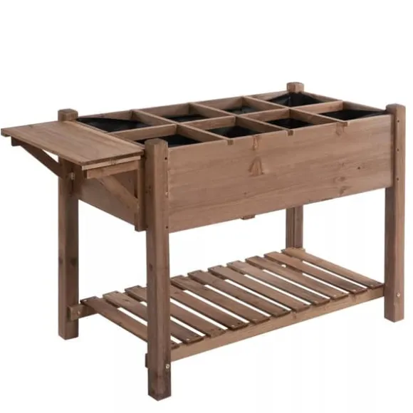 Outsunny Hjbed knne Tr Tannenholz Brun 123x54x74 cm