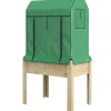 Outsunny Hjbed med Drivhus, urtebed i Tr med Fleece, Natur/Grn, 86x60x165cm
