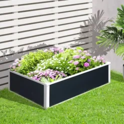 Outsunny Højbed Plantekasse i Plast - Grå, 100x80x30cm