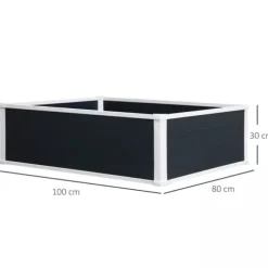 Outsunny Højbed Plantekasse i Plast - Grå, 100x80x30cm