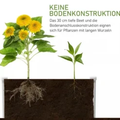 Outsunny Højbed Plantekasse i Plast - Grå, 100x80x30cm