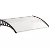 Outsunny Hoveddørsbaldakin Hvid Polycarbonat 122x90cm - Regn- og Solbeskyttelse med UV-filter