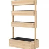 Outsunny 4-lags hijbed i grantræ - Naturtræ 88.5x45x140 cm - Lodret plantekasse til have og altan