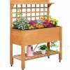 Outsunny Plantebord i Grantrback, Brun, 105x40x135 cm