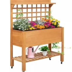 Outsunny Plantebord i Grantrback, Brun, 105x40x135 cm