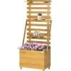 Outsunny Plantekasse HBjbed med Espalier og Hylder - Gran TrB, Brun, 63x39x160cm