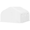 Outsunny Plastdrivhus 3,5x3x3m UV-beskyttelse Tomathus, Mesh-vindue, Vindtæt, til Have & Altan, Metal, Hvid