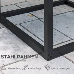 Outsunny Sæt med 2 Plantestativer i Sort Stål - Stilfulde Blomsterstativer til Indendørs og Udendørs Brug