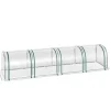 Outsunny Tunneldrivhus til planter - Folievægsthus med dør - PVC i klar farve - 395 x 100 x 80 cm