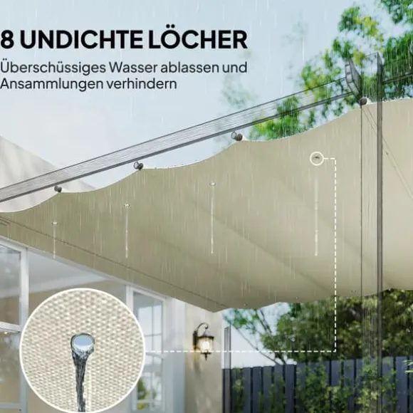 Outsunny Udskifteligt Tag til Pergola 2,85 x 2 m, Vandafvisende, UV30+, Polyester, Cremhvid