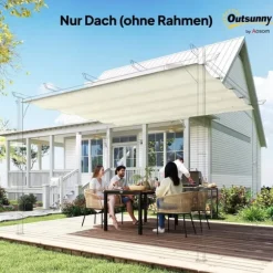 Outsunny Udskifteligt Tag til Pergola 2,85 x 2 m, Vandafvisende, UV30+, Polyester, Cremhvid