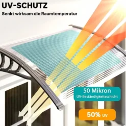 Outsunny Vordach til hoveddør, terrasseoverdækning, skråtag af polycarbonat, gennemsigtig, 75x100cm