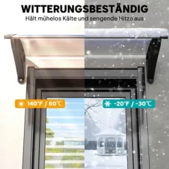 Outsunny Vordach til hoveddør, terrasseoverdækning, skråtag af polycarbonat, gennemsigtig, 75x100cm