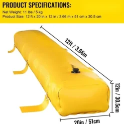 Oversvømmelsesbarriere: 3,6 m x 30 cm, genanvendelig PVC. Effektiv vandbeskyttelse til hjemmet, døre og garage.