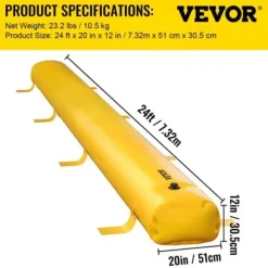 Oversvømmelsesbarriere, 732x50,8x30,5 cm, Gul, PVC