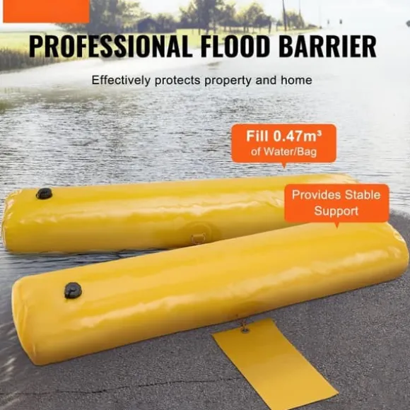 Oversvømmelsesbarrierer, sandbags alternative, 4-pak, effektive til hjemmet, døråbninger og indkørsler (4FTx6in)