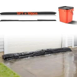 Oversvømmelsesposer - Sandfri sandsække - 10-pak - Vandaktiveret - Vandabsorberende - Genanvendelig - 153 x 21 cm - Til kælder/garage/døre