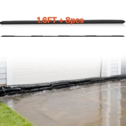 Oversvømmelsesspærre - Oversvømmelsesposer/sandfri sandsække - Sæt af 8 stk - Vandaktiveret - Mål 480 x 435 mm - Genanvendelig - Til døre og kældre