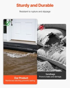 Oversvømmelsesspærre - Sandløse sandsække - 8-pak - 305 x 21 cm - Vandaktiveret - Genanvendelig - Vandabsorberende