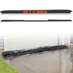 Oversvømmelsesspærre - Vandaktiverede sandfri sandsække 4-pak - 153 x 21 cm - Genanvendelig - Vandabsorberende barriere - Til dør, kælder, garage