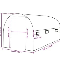 Overtræk til drivhus - Beskyt dine planter | Størrelse: 200x450x200 cm | Farve: Grøn