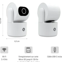 Overvågningskamera - KONYKS - CAMINI CARE 2 - Indendørs - Wifi med sirene og videoopkaldsknap