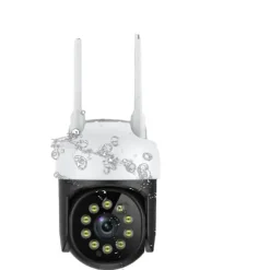 Overvågningskamera, 5MP opløsning, farve natvision,en WiFi-kamera uden kort, EU-stik