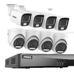 Overvågningskamera System, 5MP Opløsning, Vejrbestandigt Design,8CH DVR 8Pcs Kits, Ingen