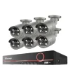 Overvågningskamera System, 8CH Support, H.265 Kompression,8CH NVR og 6 Kamera, 4T Indbygget HDD