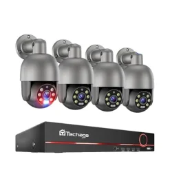 Overvågningskamera System, 8 Kanaler, AI Menneske Detektion,8CH 5MP 4PCS CAM, Ingen indbygget HDD