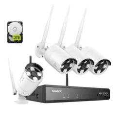 Overvågningskamera System, 5MP Opløsning, Smart Nattesyn,4STK