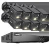 Overvågningskamera System, 5MP Opløsning, Vejrbestandigt Design,8CH DVR 8Pcs Kits, 1T