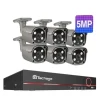 Overvågningssystem, 8-kanals understøttelse, tovejskommunikation,8CH 6Stk 5MP Kamera, 1T Indbygget HDD