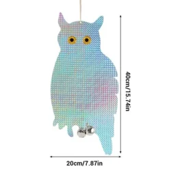Owl Bird Repellent Control Skrämma Device Holografisk reflekterande Fake Owl Skrämmer Fågel Repellent Trädgårdstillbehör